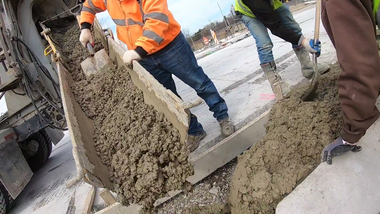 Bams crew pouring fresh concrete